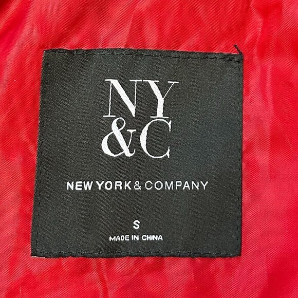 New York & Company Leopard-Print Coco Red Puffer Vest Size Small - Picture 7 of 12